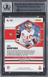 49ers Joe Montana Signed 2021 Panini Mosaic #291 MVP Card Auto 10! BAS Slabbed