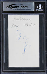 Tom Sizemore Saving Private Ryan Signed 3x5 Index Card Auto 10! BAS Slabbed