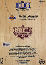 Lakers Magic Johnson Signed 5x7 Upper Deck Supreme Hard Court Card BAS #MJ19890