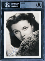 Vivien Leigh Gone with the Wind Signed Black & White 5x7 Photo BAS Slabbed