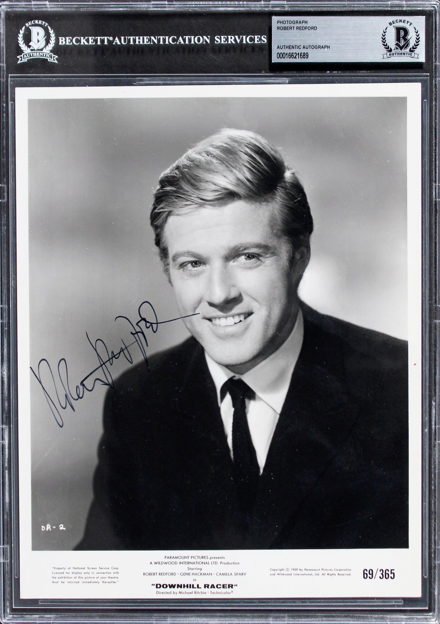 Robert Redford Downhill Racer Authentic Signed 8x10 Promo Photo BAS Slabbed