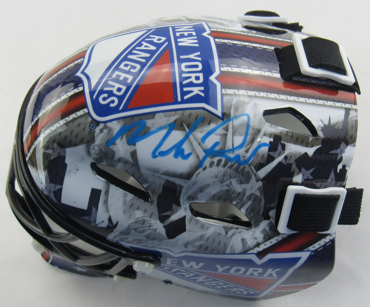 Mike Richter Signed Auto Rangers Mini Helmet JSA Witness COA