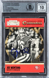 49ers Joe Montana Signed 2015 Panini Contenders #2 #3/10 Card Auto 10! BAS Slab