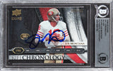 49ers Joe Montana Signed 2008 UD Icons NFL CS #CHR9 #320/750 Card BAS Slabbed