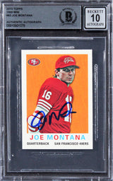 49ers Joe Montana Signed 2013 Topps 1959 Mini #63 Card Auto 10! BAS Slabbed