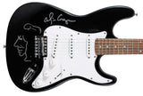 Alice Cooper Signed Black Electric Guitar w/ Self Portrait Sketch BAS Witnessed