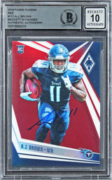 Titans A.J. Brown Signed 2019 Panini Phoenix #111 #93/299 RC Auto 10 BAS Slabbed