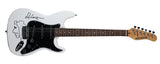 Alice Cooper Signed White Electric Guitar w/ Self Portrait Sketch BAS Witnessed