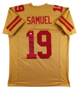 Deebo Samuel Authentic Signed Gold Pro Style Jersey Autographed JSA Witness
