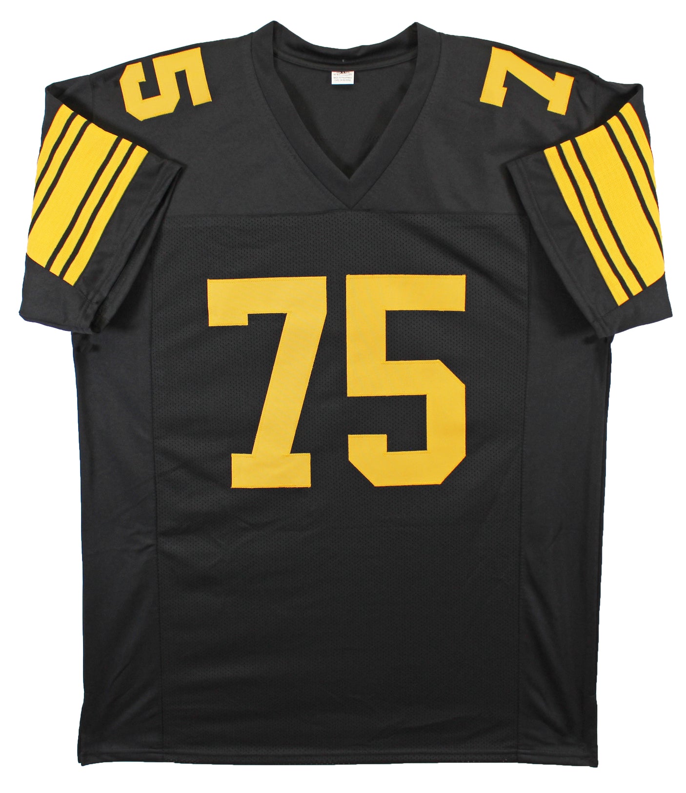 Joe Greene "HOF 87" Signed Black Pro Style Jersey w/ Yellow #'s BAS Witnessed