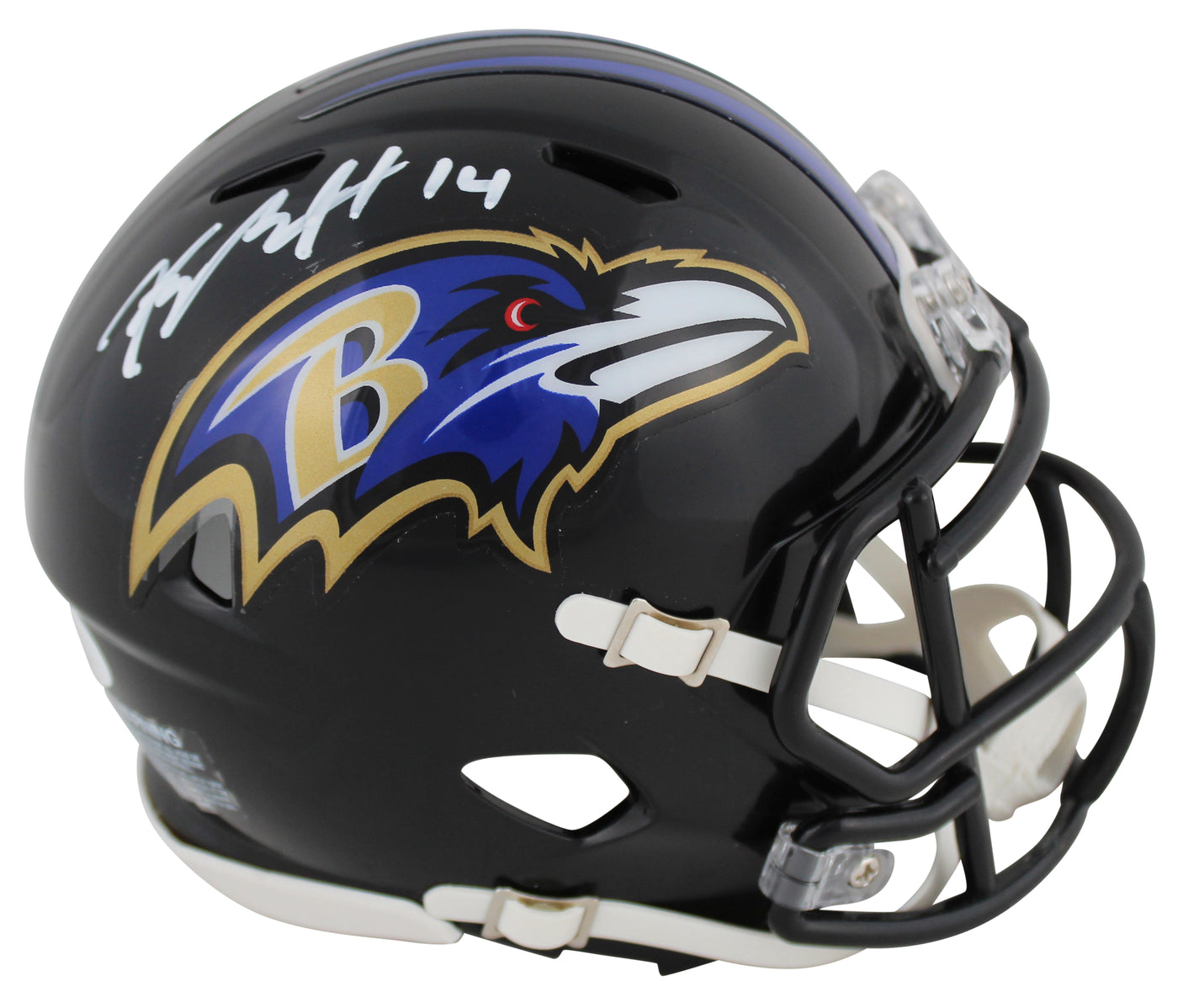 Ravens Kyle Hamilton Authentic Signed Speed Mini Helmet w/ White Sig JSA Witness