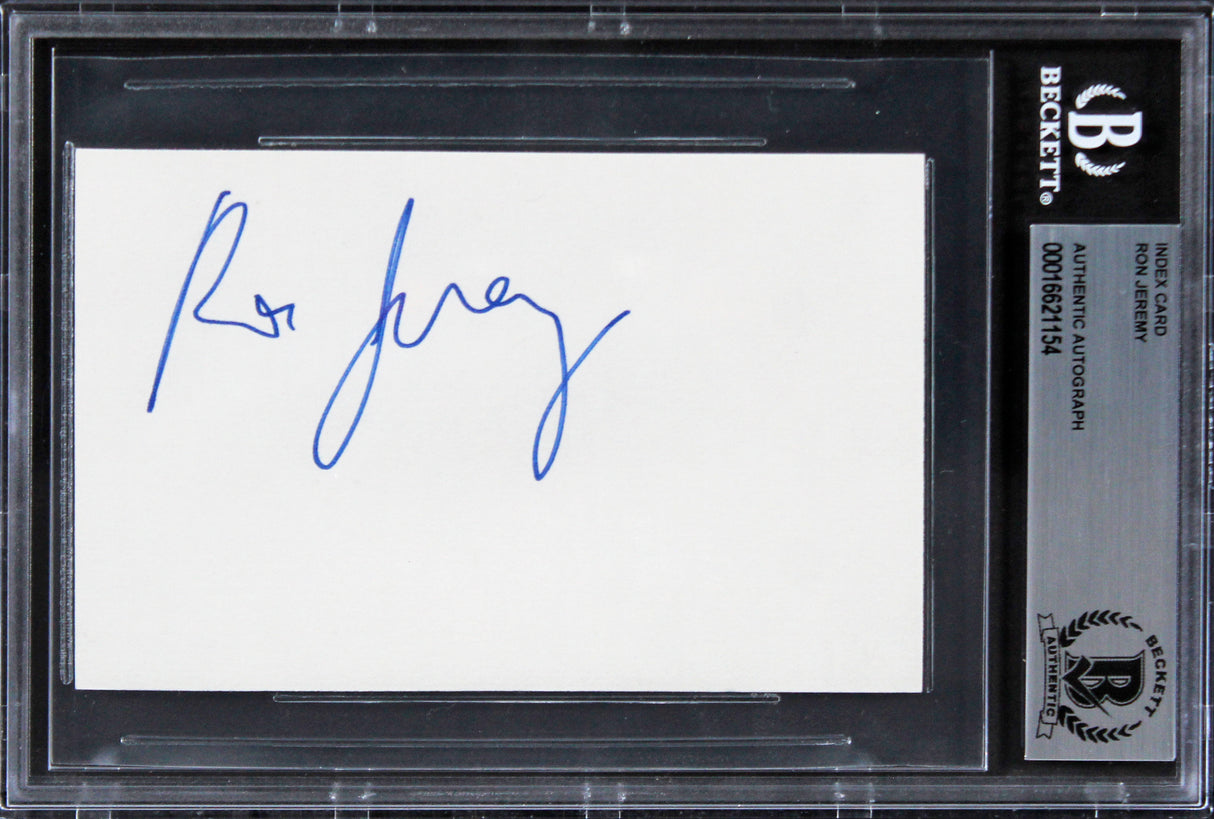 Ron Jeremy Adult Film Star Authentic Signed 3x5 Index Card BAS Slabbed