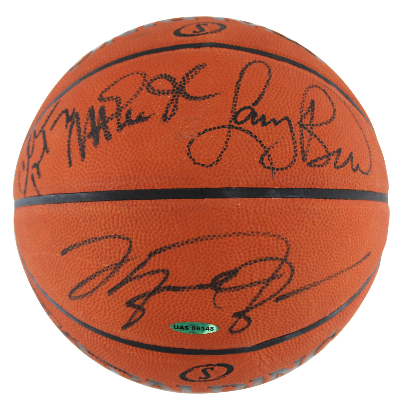 1992 Dream Team (12) Jordan, Johnson, Bird, Barkley Signed Basketball BAS COA 1