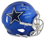 Cowboys Jason Witten America's Team Signed Flash F/S Speed Proline Helmet BAS W