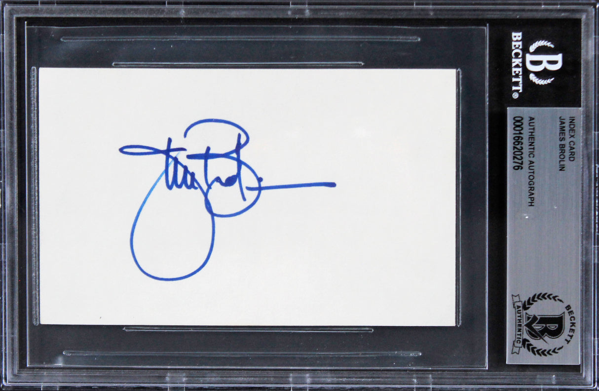 James Brolin The Amityville Horror Signed 3x5 Index Card Autographed BAS Slabbed