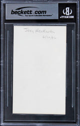 Joey Heatherton Variety show Authentic Signed 3x5 Index Card BAS Slabbed