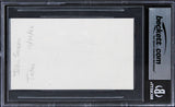 John Saxon Portrait in Black Authentic Signed 3x5 Index Card BAS Slabbed
