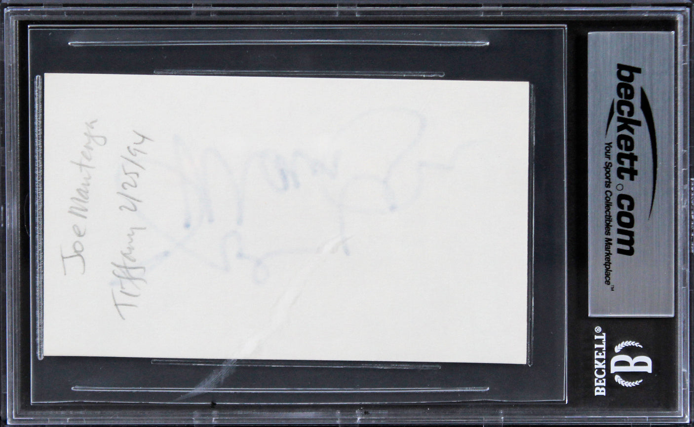 Joe Mantegna Criminal Minds Authentic Signed 3x5 Index Card BAS Slabbed