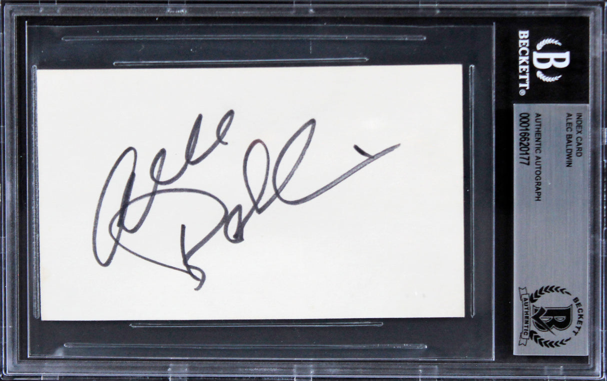 Alec Baldwin The Departed Authentic Signed 3x5 Index Card BAS Slabbed