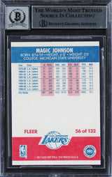 Lakers Magic Johnson Authentic Signed 1987 Fleer #56 Card Auto 10! BAS Slabbed