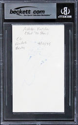 Ashton Kutcher That 70's Show Authentic Signed 3x5 Index Card BAS Slabbed 3