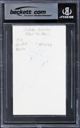 Ashton Kutcher That 70's Show Authentic Signed 3x5 Index Card BAS Slabbed 3