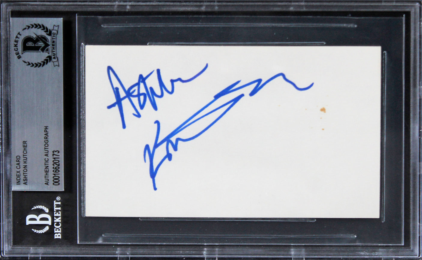Ashton Kutcher That 70's Show Authentic Signed 3x5 Index Card BAS Slabbed 4