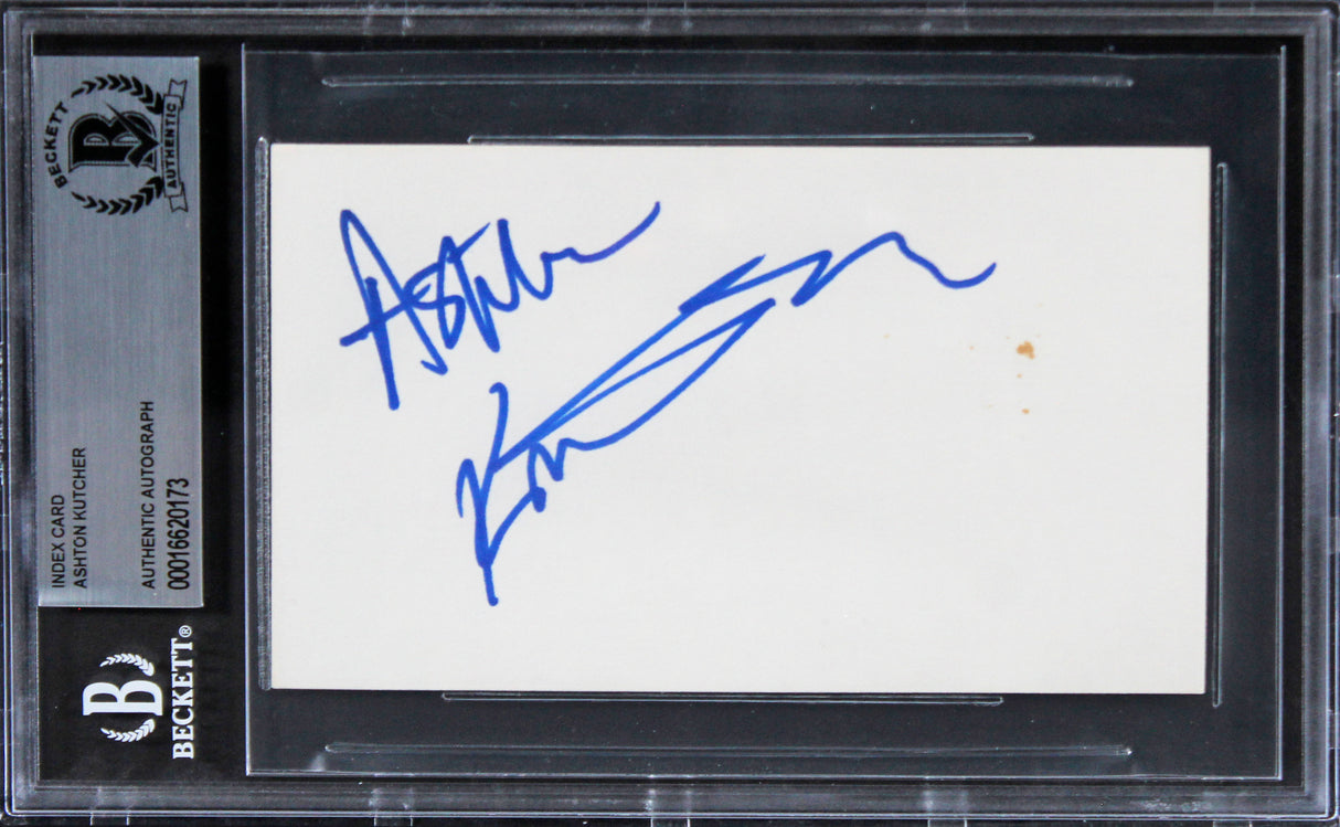 Ashton Kutcher That 70's Show Authentic Signed 3x5 Index Card BAS Slabbed 4