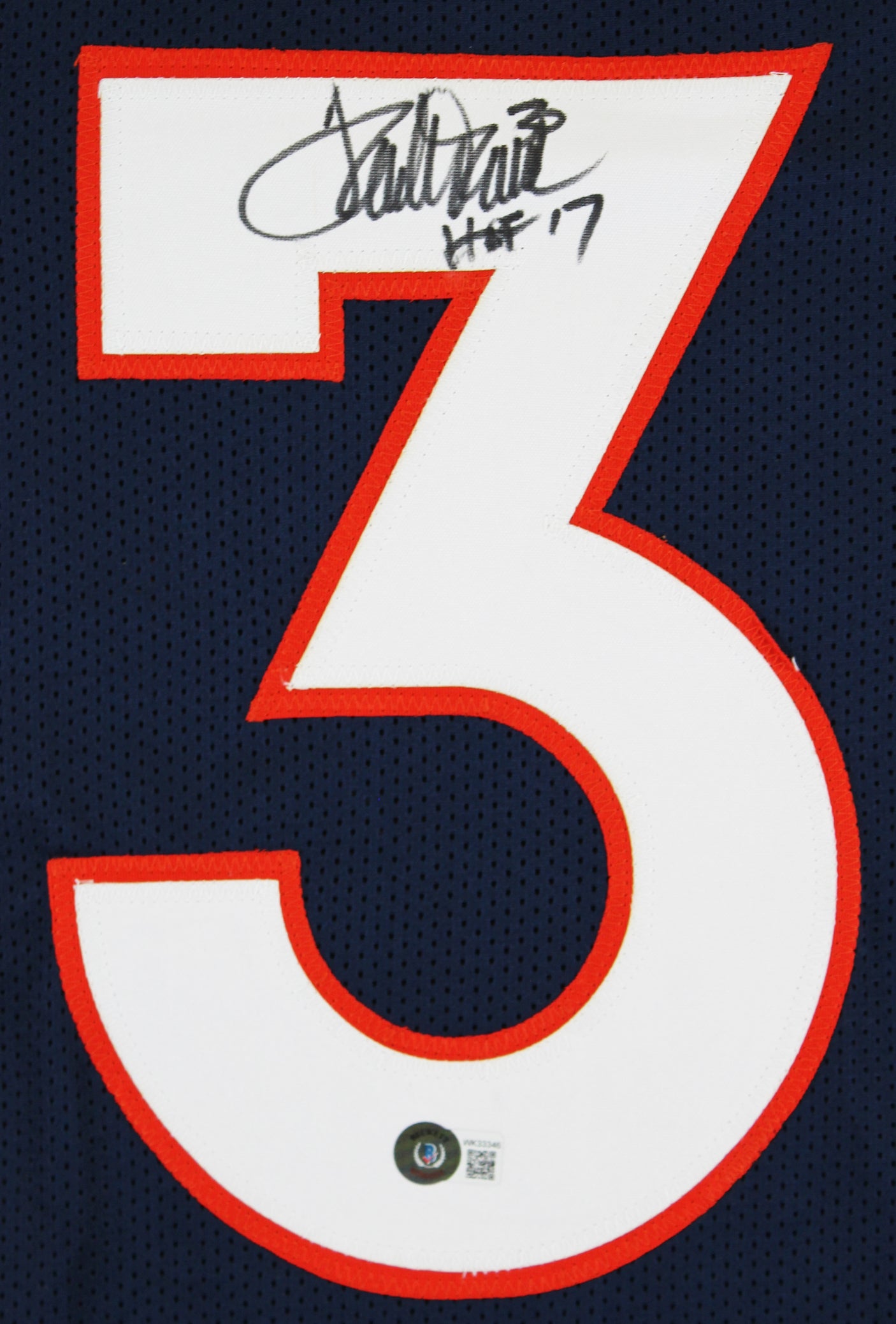 Terrell Davis HOF 17 Authentic Signed Navy Blue Pro Style Jersey Autographed BAS