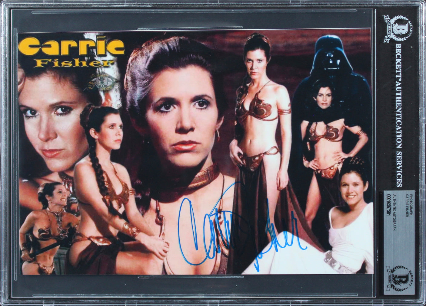 Carrie Fisher Star Wars Authentic Signed 8x10 Photo Autographed BAS Slabbed