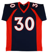 Terrell Davis HOF 17 Authentic Signed Navy Blue Pro Style Jersey Autographed BAS