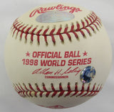 Scott Brosius Signed Auto 1998 WS Logo Rawlings Baseball Steiner COA