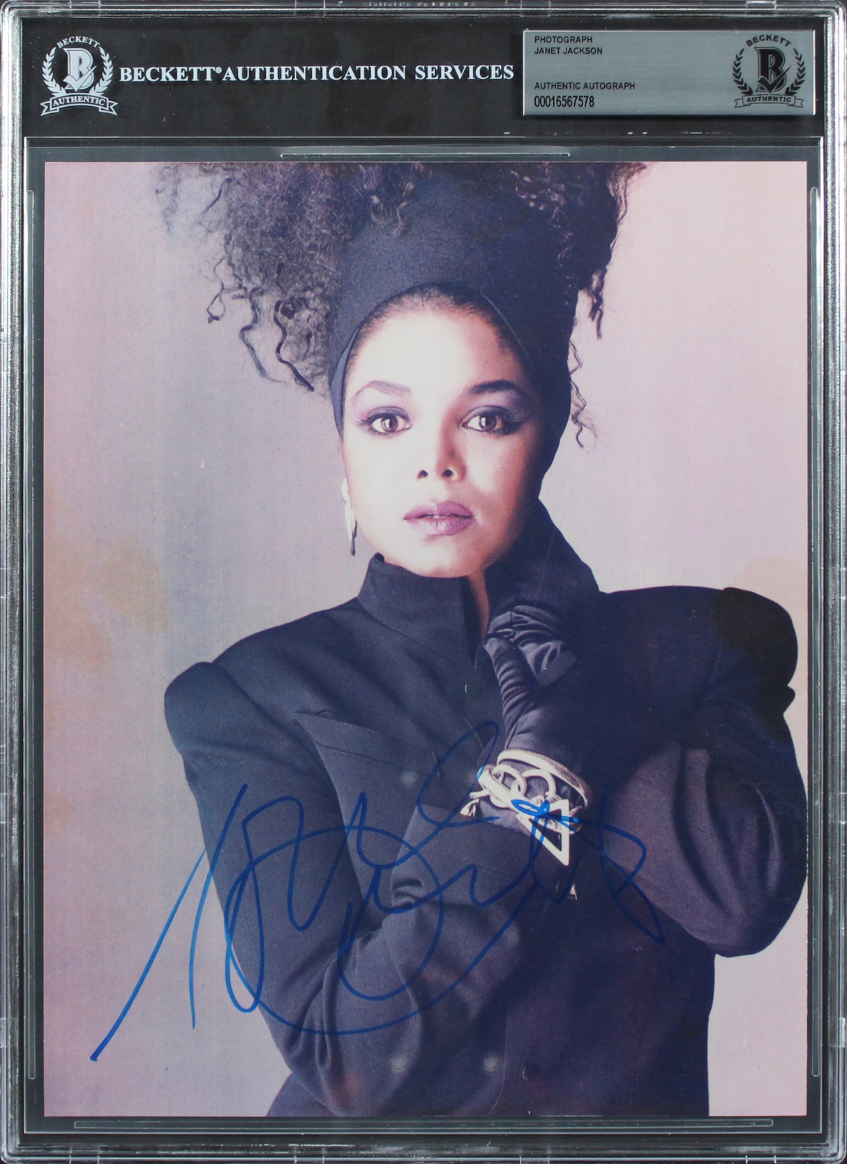 Janet Jackson Authentic Signed 8x10 Photo Autographed BAS Slabbed