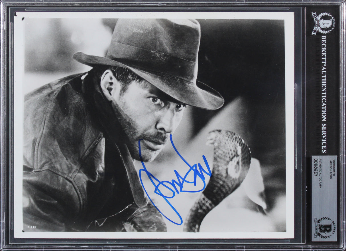 Harrison Ford Indiana Jones Raiders of the Lost Ark Signed 8x10 Photo BAS Slab
