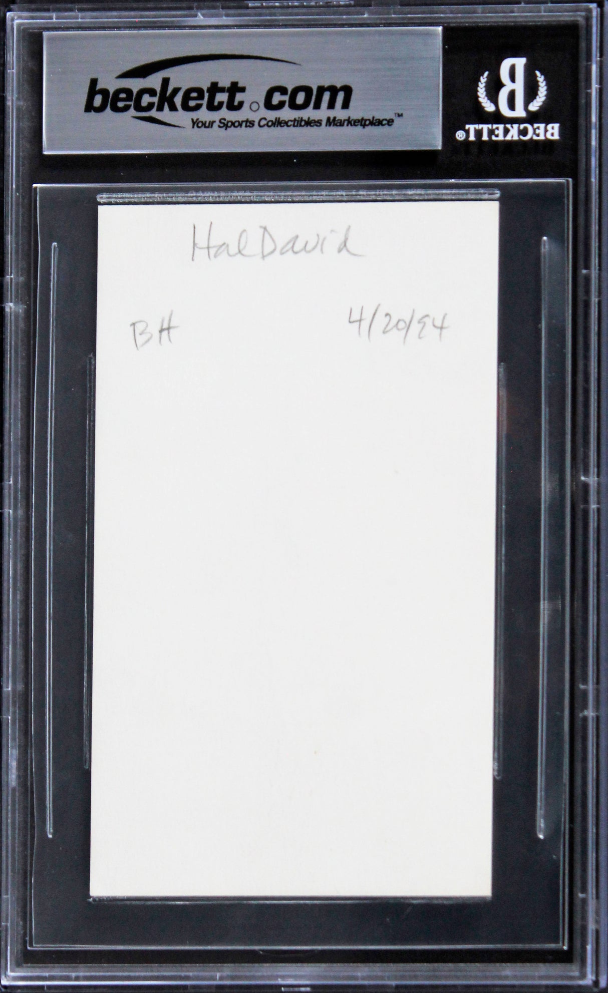 Hal David Musician Authentic Signed 3x5 Index Card Autographed BAS Slabbed 2
