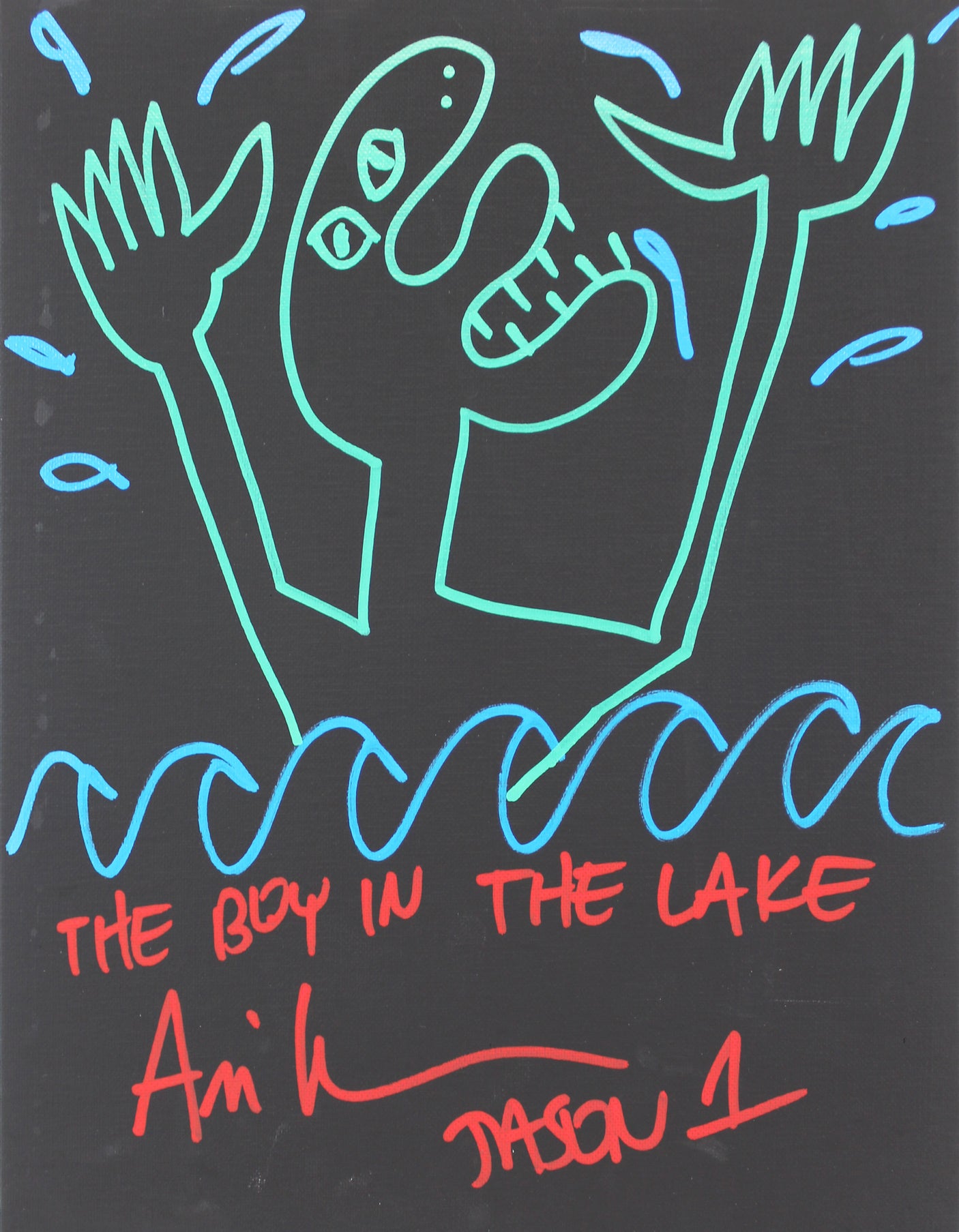 Ari Lehman "BITL, Jason 1" Signed 11x14 Canvas Hand-Drawn Sketch BAS #WF59869