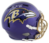 Ravens Ray Lewis Authentic Signed Flash Full Size Speed Rep Helmet BAS Witnessed