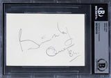 Brian May Queen "84" Authentic Signed 3x5 Index Card Autographed BAS Slabbed