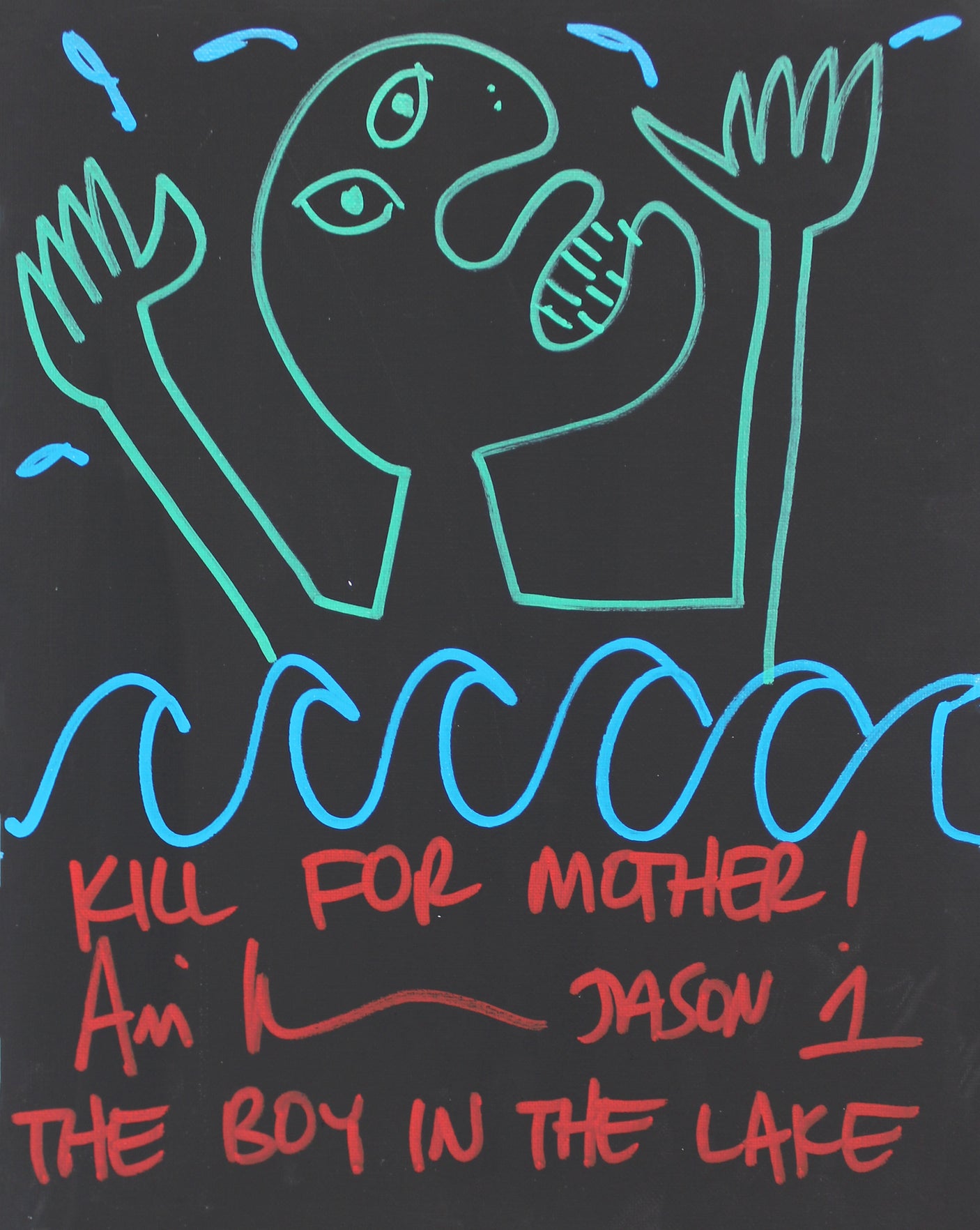 Ari Lehman "3x Inscribed" Signed 11x14 Canvas Hand-Drawn Sketch BAS Wit #WF59865