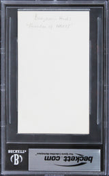 Benjamin Hooks Activist Authentic Signed 3x5 Index Card Autographed BAS Slabbed