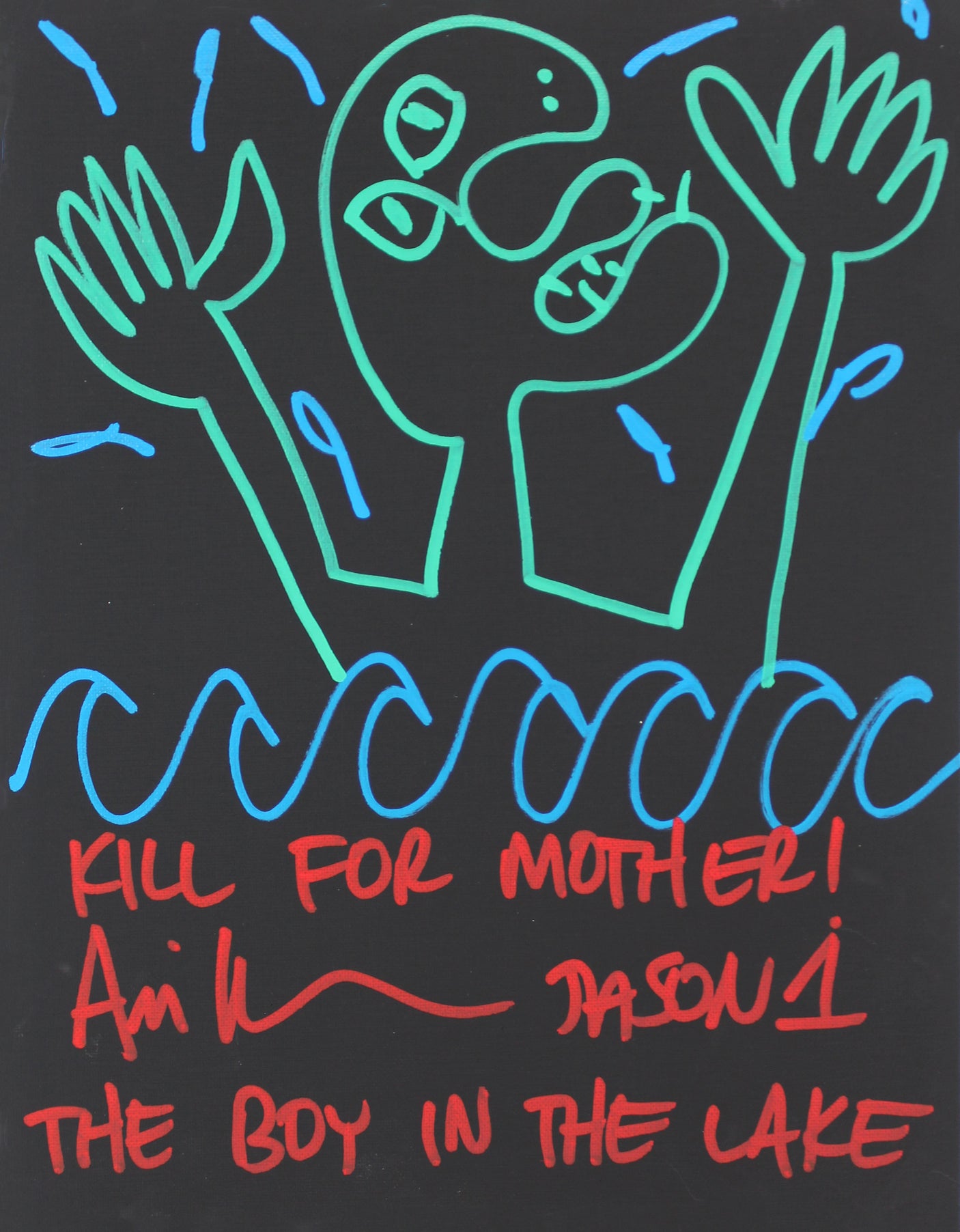 Ari Lehman "3x Inscribed" Signed 11x14 Canvas Hand-Drawn Sketch BAS Wit #WF59864