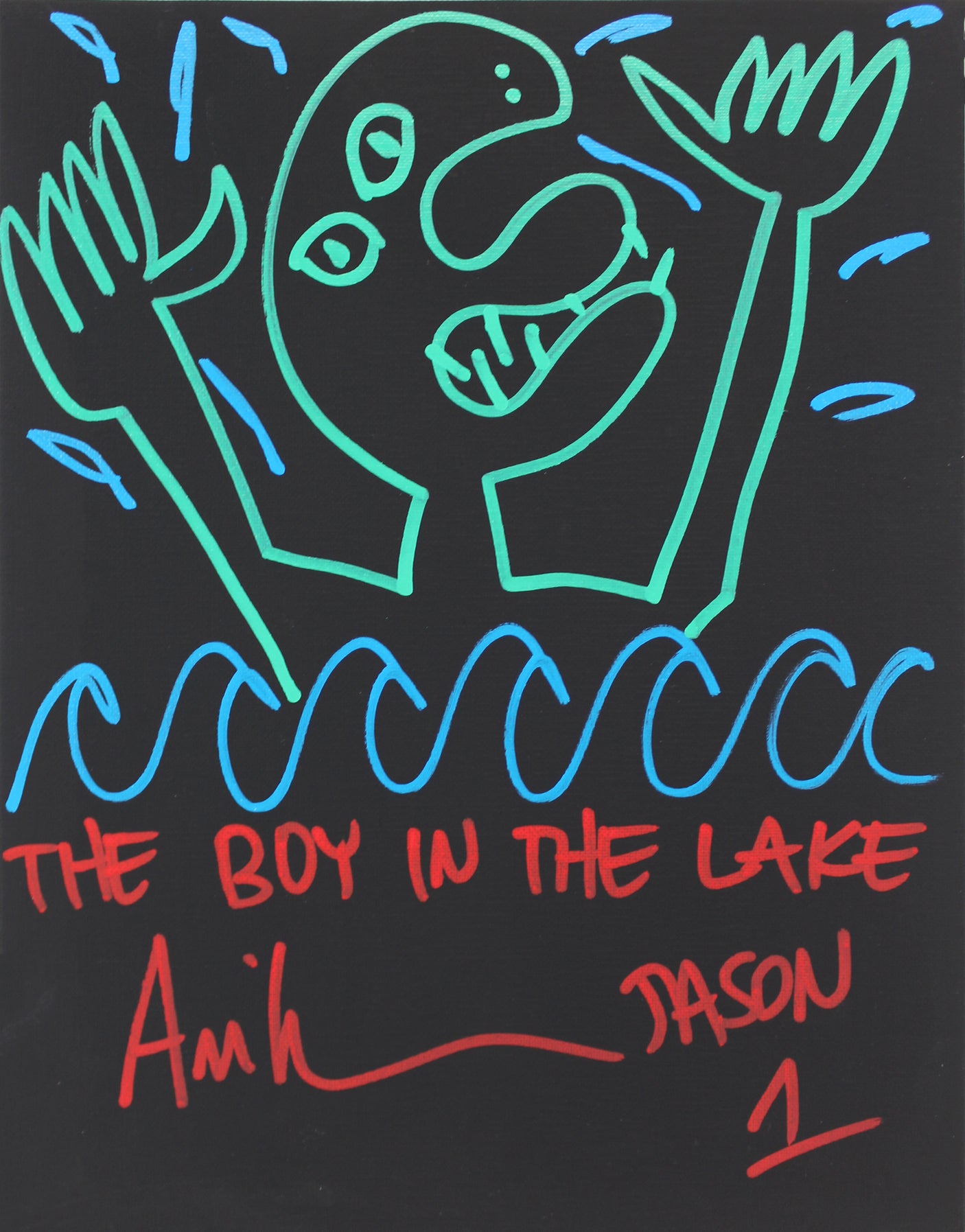 Ari Lehman "BITL, Jason 1" Signed 11x14 Canvas Hand-Drawn Sketch BAS #WF59858
