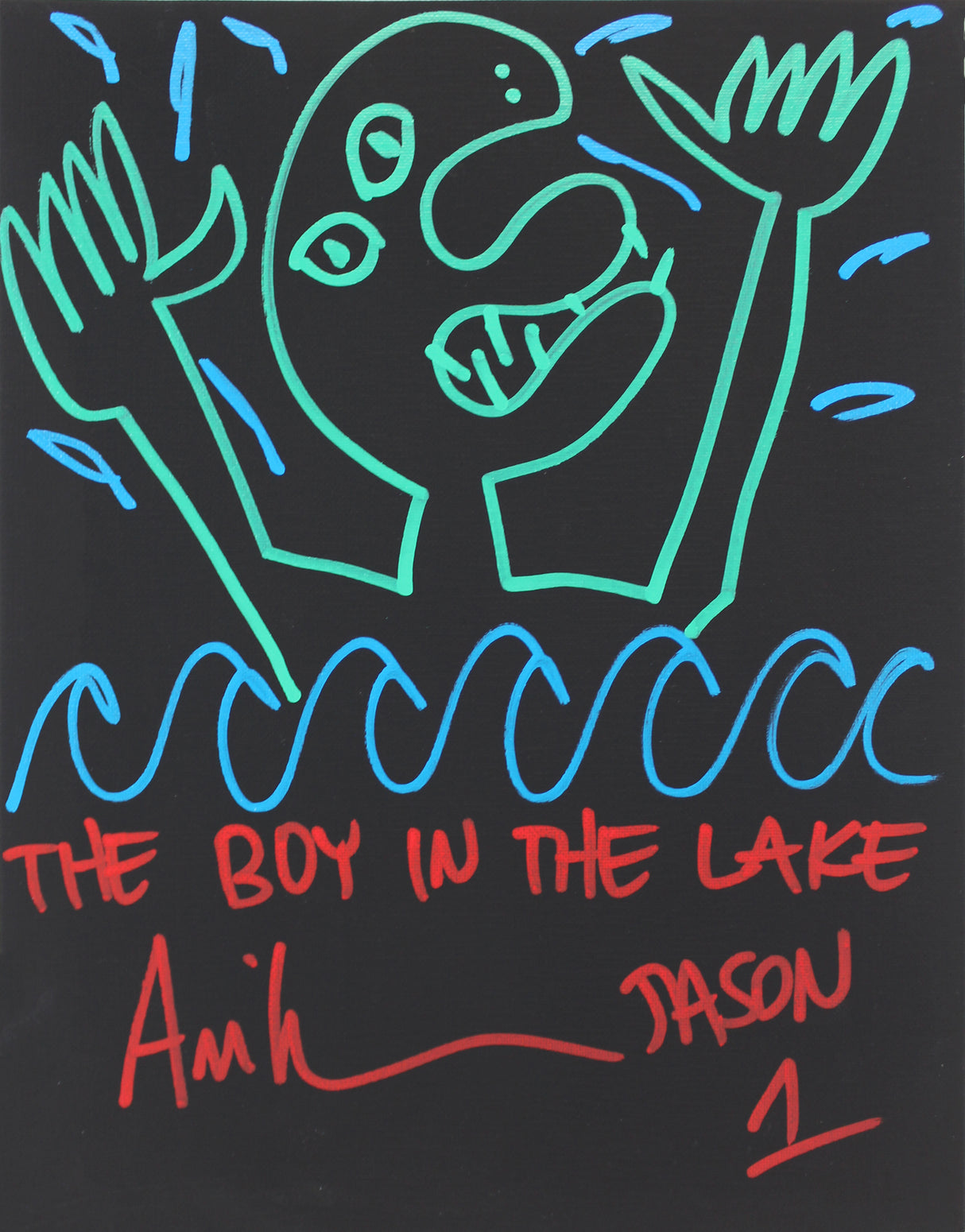 Ari Lehman "BITL, Jason 1" Signed 11x14 Canvas Hand-Drawn Sketch BAS #WF59858