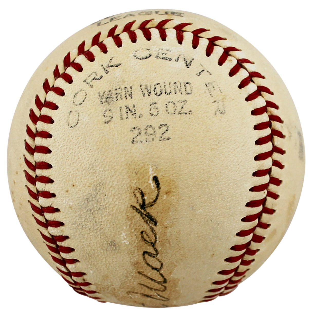 A's Connie Mack Authentic Signed Reach Official League Baseball JSA #BB70388