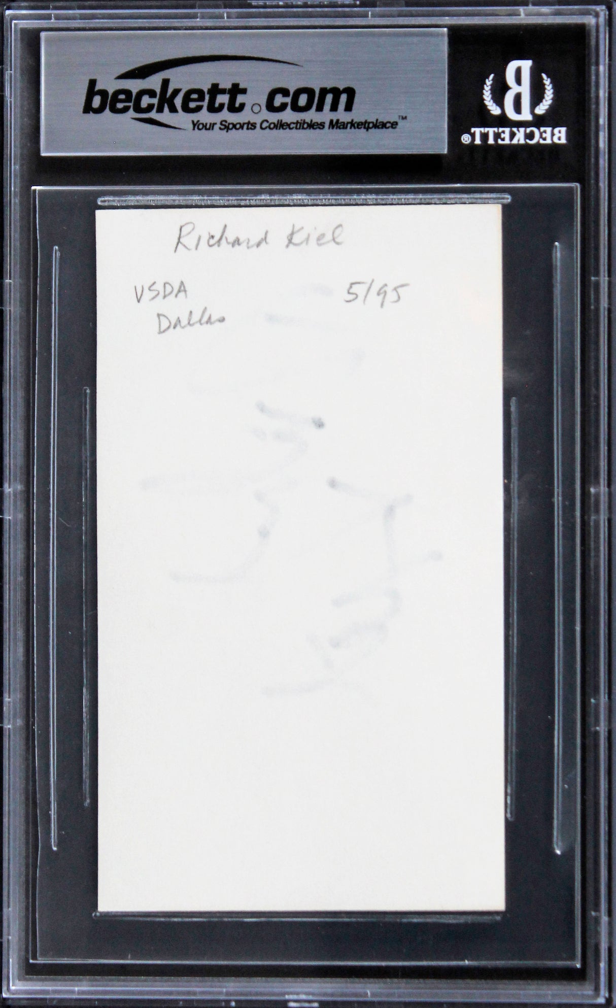 Richard Kiel James Bond Authentic Signed 3x5 Index Card Autographed BAS Slabbed