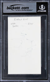 Richard Kiel James Bond Authentic Signed 3x5 Index Card Autographed BAS Slabbed