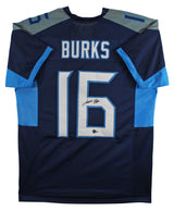 Treylon Burks Authentic Signed Navy Blue Pro Style Jersey BAS Witnessed