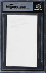 Tony O'Dell The Karate Kid "Peace" Authentic Signed 3x5 Index Card BAS Slabbed