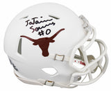 Texas Ja'Tavion Sanders Authentic Signed Speed Mini Helmet W/ Case BAS Witnessed