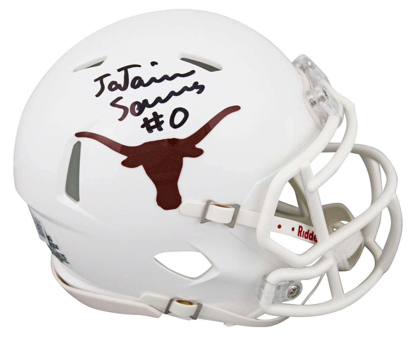 Texas Ja'Tavion Sanders Authentic Signed Speed Mini Helmet W/ Case BAS Witnessed